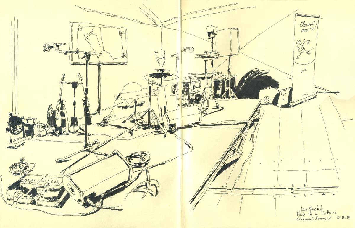 Ailleurs en France, Place de la Victoire - Clermont Ferrand, Live Sketch durant le Rendez-vous du Carnet de Voyage