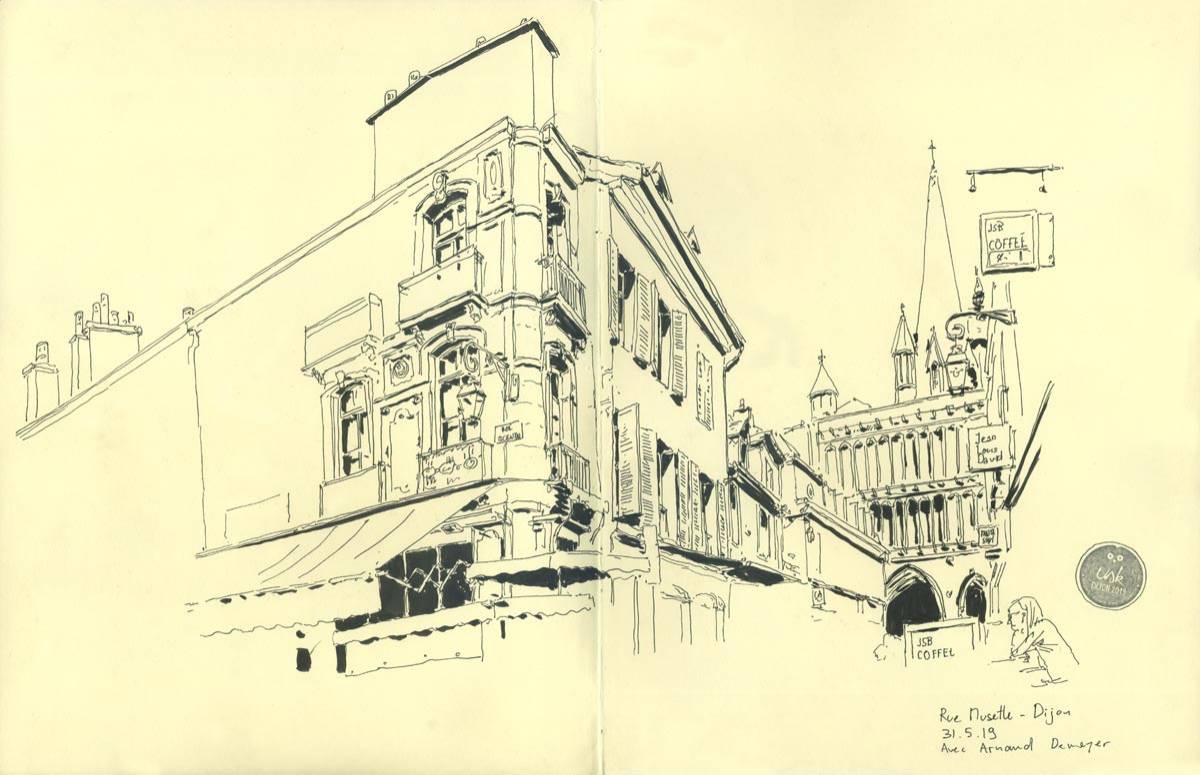 Dijon, rencontre Urban Sketchers, Rue Musette, 
