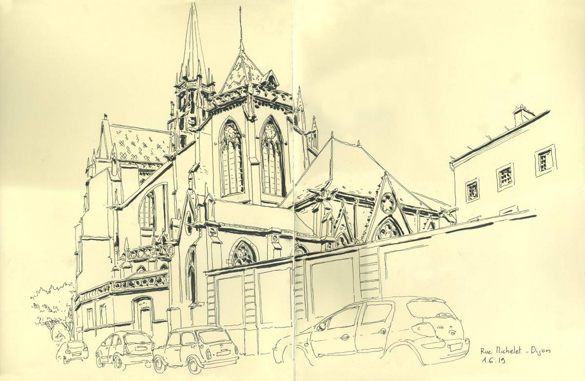 Dijon, rencontre Urban Sketchers, Rue Michelet, 