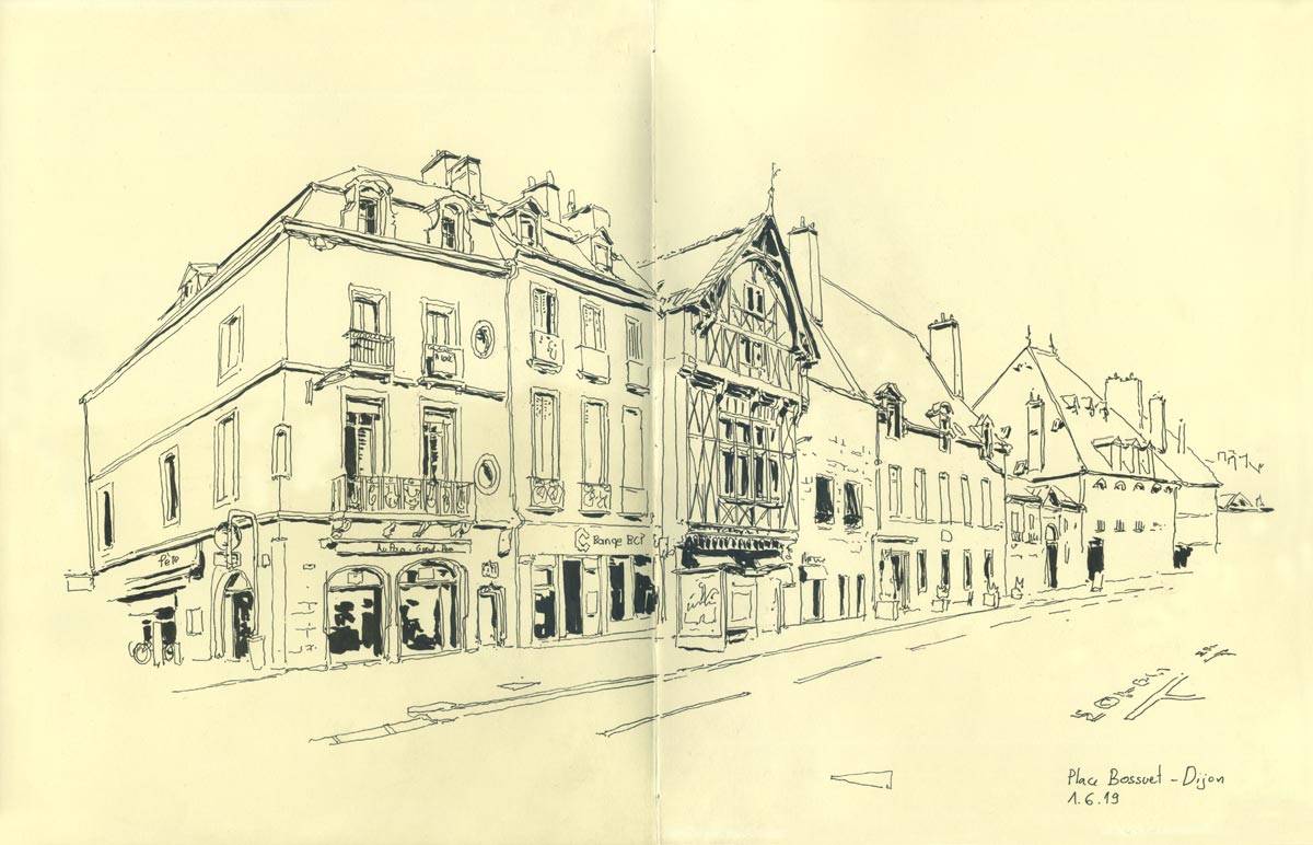 Dijon, rencontre Urban Sketchers, Rue Bossuet, 