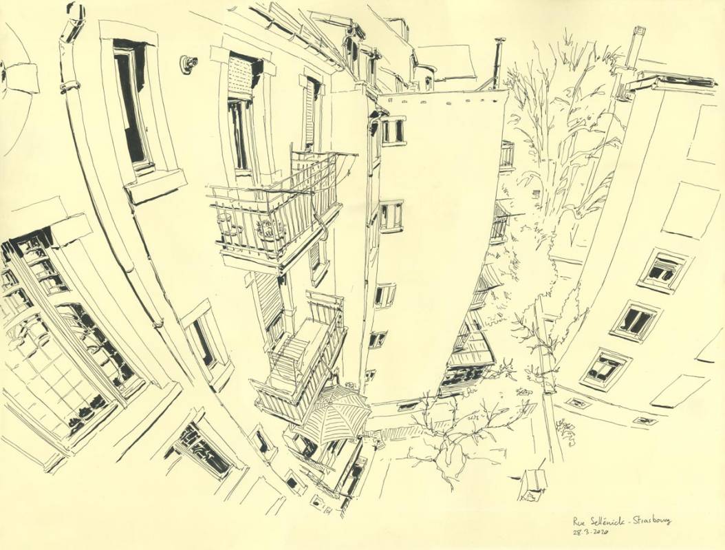 Feuilles volantes, Vue du balcon, 