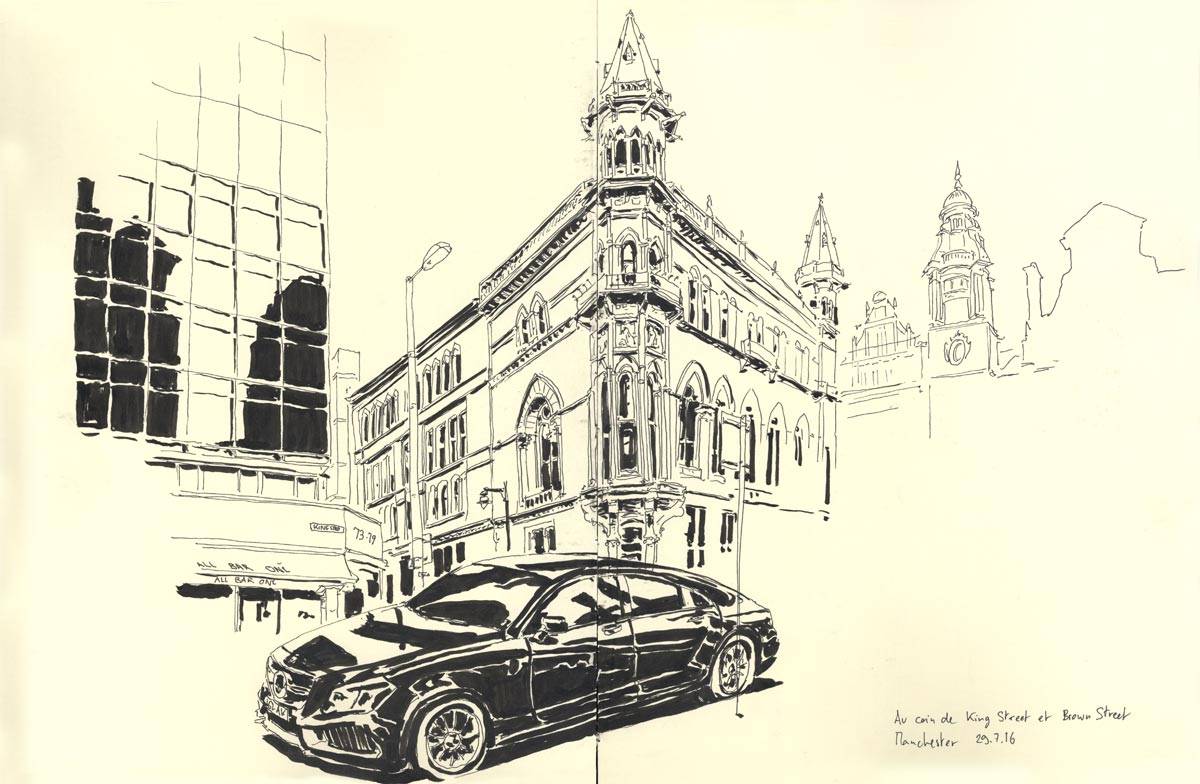 Manchester, une semaine anglaise, Au coin de King Street et Brown Street, 