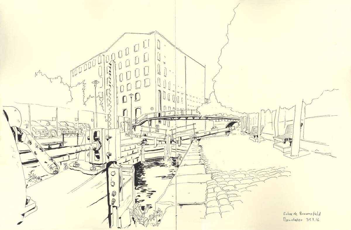 Manchester, une semaine anglaise, Écluse de Brownsfield, 