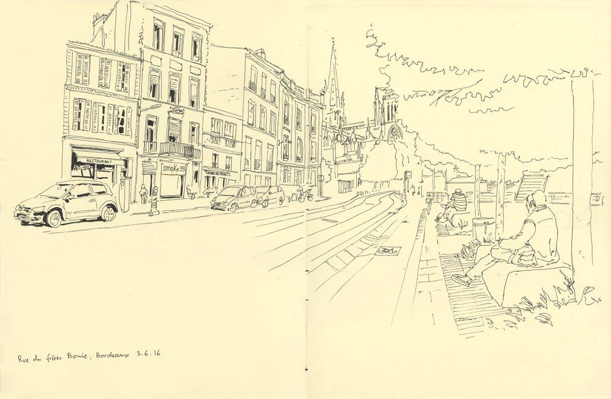 Bordeaux, rencontre Urban Sketchers, Rue des Frères Bonie, 
