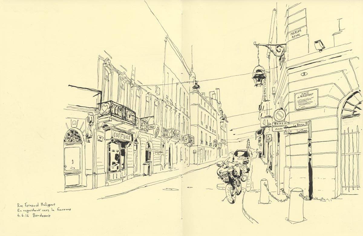 Bordeaux, rencontre Urban Sketchers, Rue Fernand Philippart, 