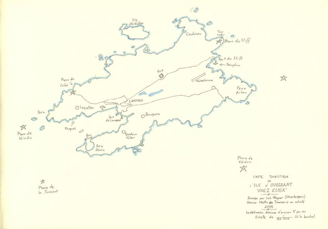 Île d'Ouessant, Carte de l'île, 