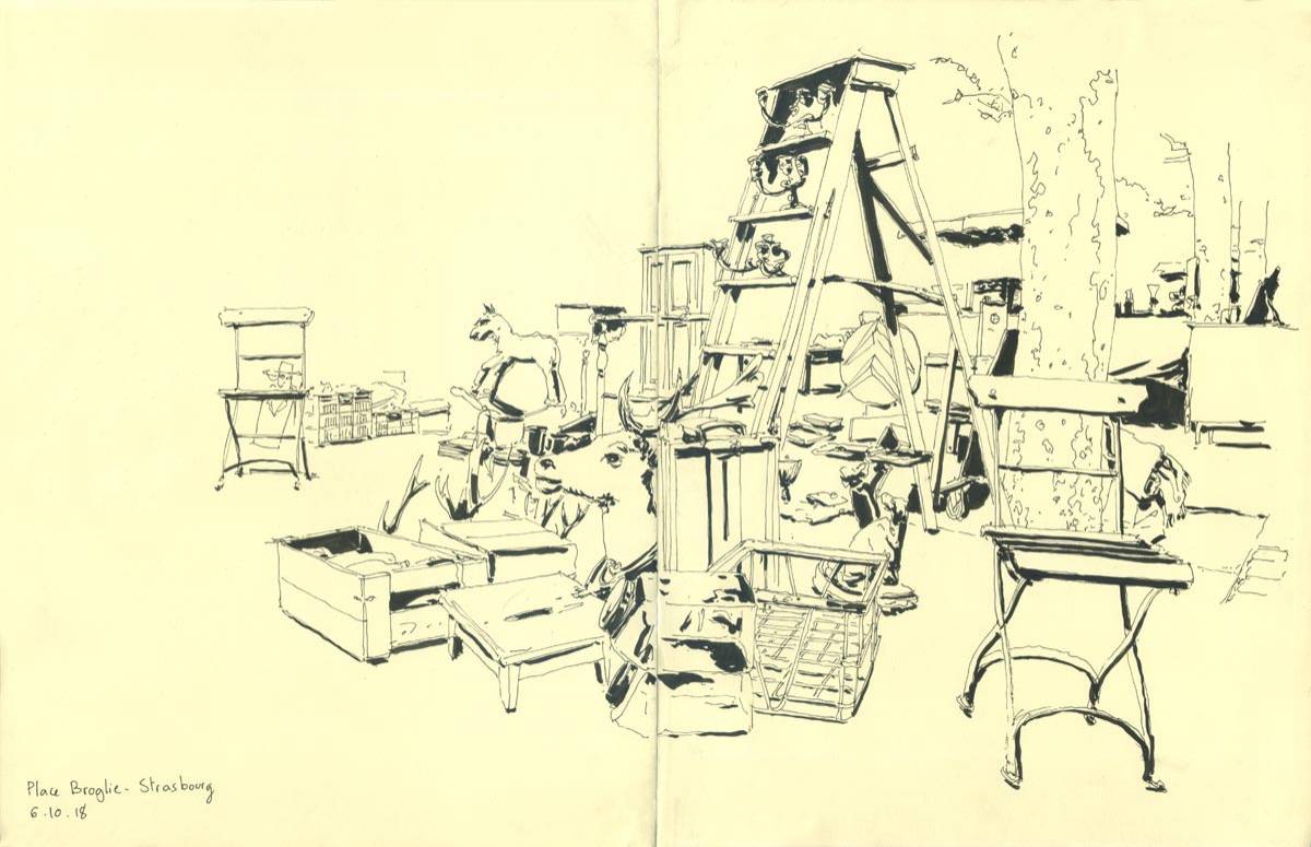 Strasbourg, Brocante place Broglie, 