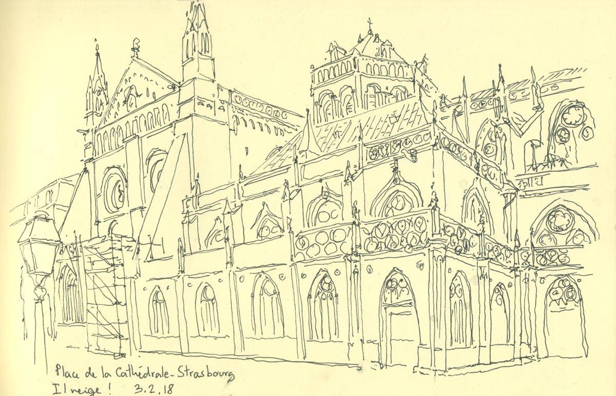 Strasbourg, Place de la Cathédrale, Carnet petit format