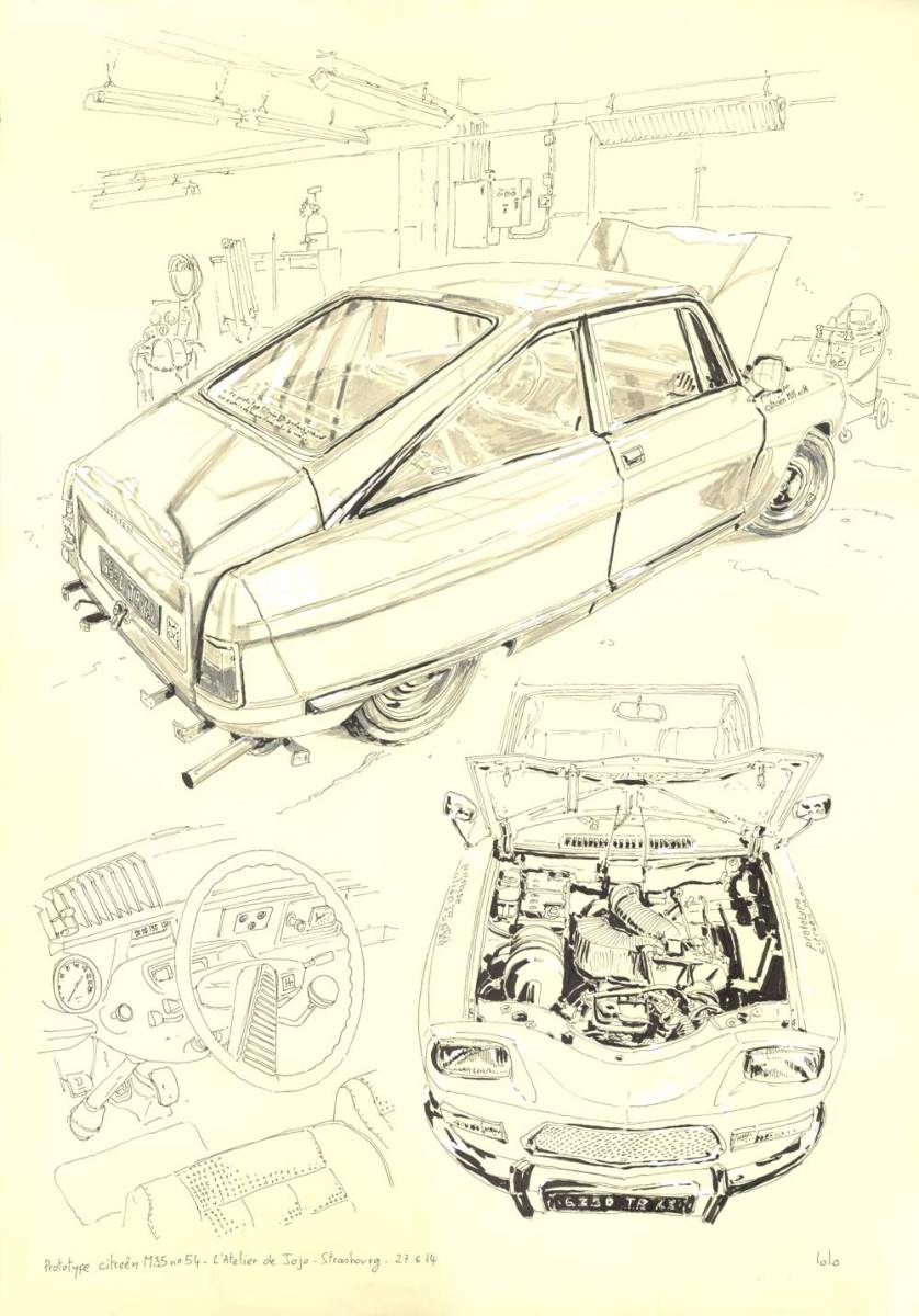 Croquis de garages, Atelier de Jojo, Citroën M35