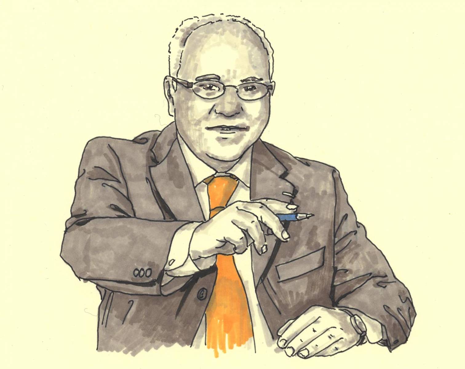 Les Ciments du Maroc, Le Président des Ciments du Maroc, Croquis pour Saga communication - Cassablanca - Maroc