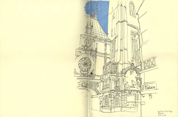 Résidence à Rouen, Prolongation estivale, Le Gros Horloge
Rouen
