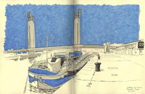 Résidence à Rouen, Prolongation estivale, La Bodega et le pont Flaubert
Rouen
