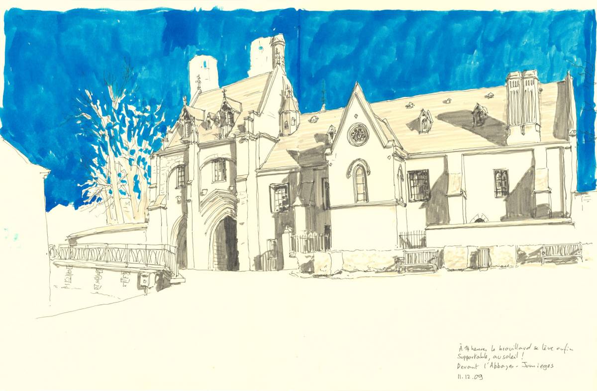 Résidence à Rouen, Prolongation hivernale…, Abbaye de Jumièges