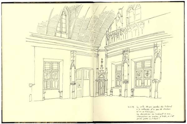 Résidence à Rouen, A l'occasion du Festival des Transeuropéennes, Salle des pas perdu du Palais de Justice