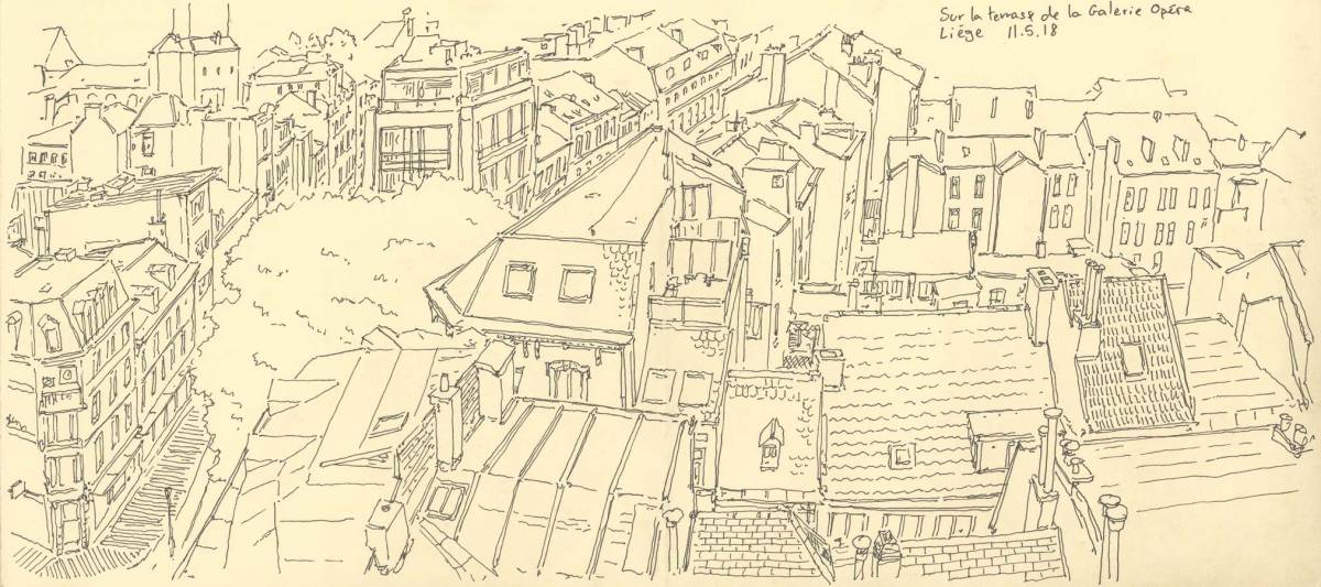 Liège - Belgique, Depuis les toite de la Galerie Opéra, Carnet petit format