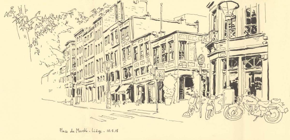 Liège - Belgique, Place du Marché, Carnet petit format