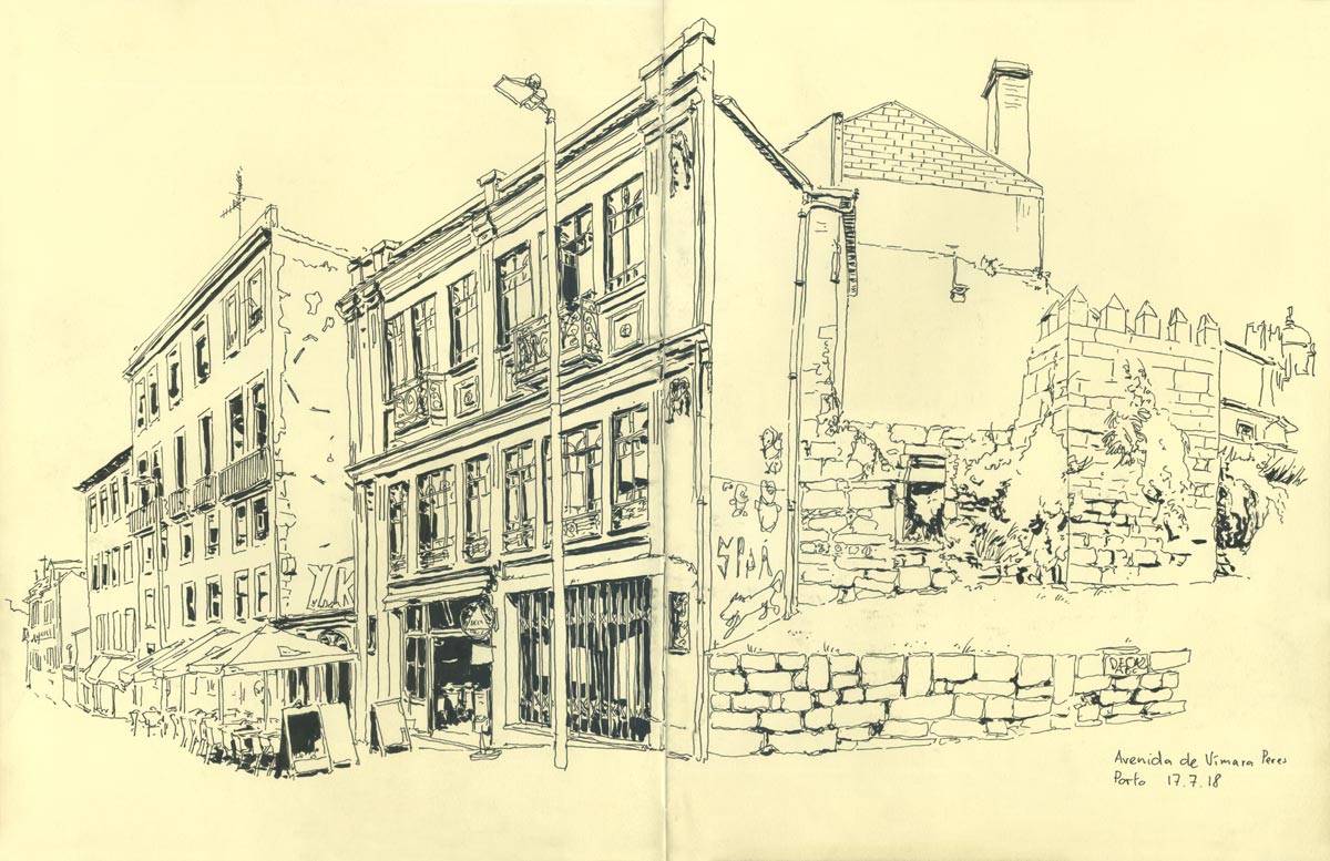 Porto, symposium Urban Sketchers, Avenida de Vimara Peres, 