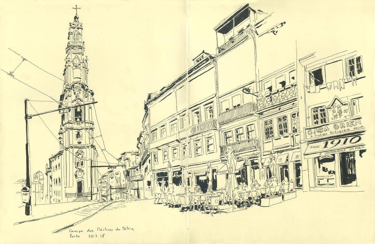 Porto, symposium Urban Sketchers, Rua campo dos Martires da Patria, 