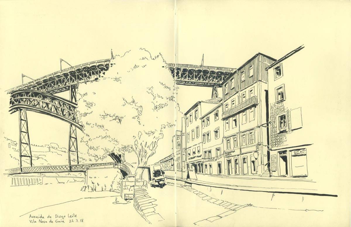 Porto, symposium Urban Sketchers, Avenida de Diogo Leite - Vila Nova de Gaia, 