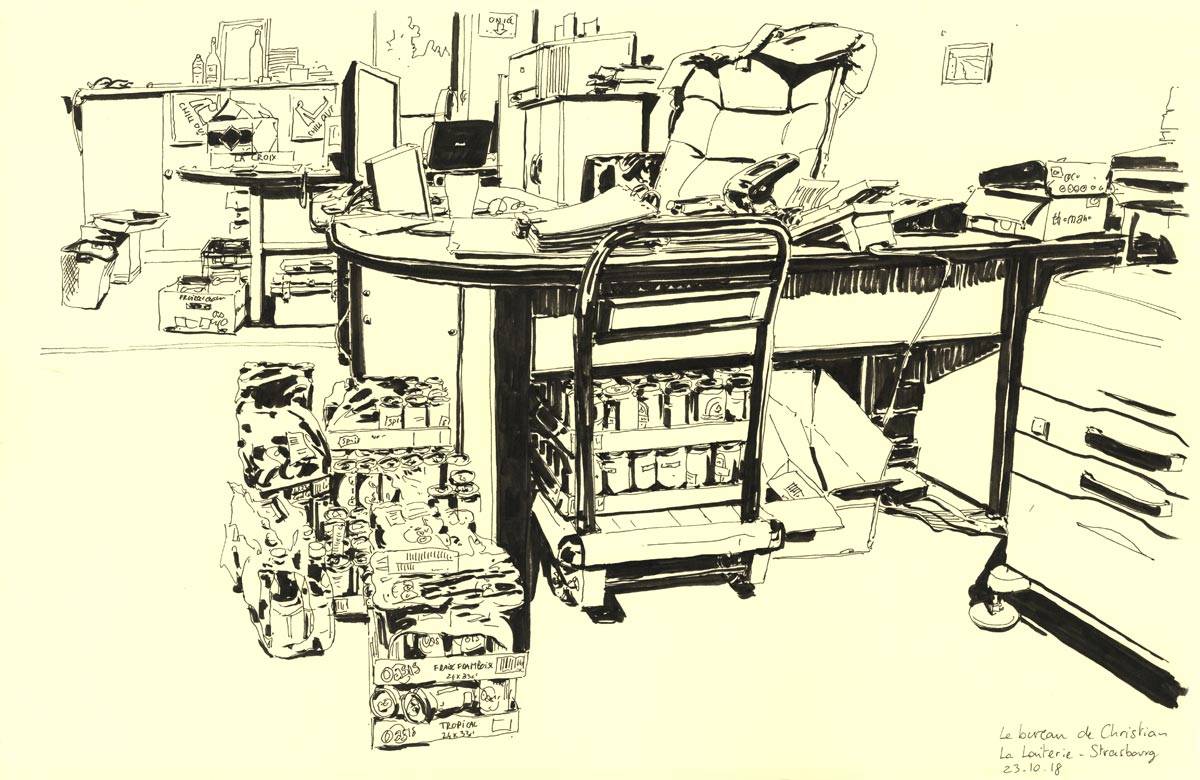 La Laiterie, voyage à domicile, Bureau régie, Travail pour célébrer les 25 ans de la Laiterie, salle de musiques actuelle de Strasbourg.
Commandé par Artefact PRL