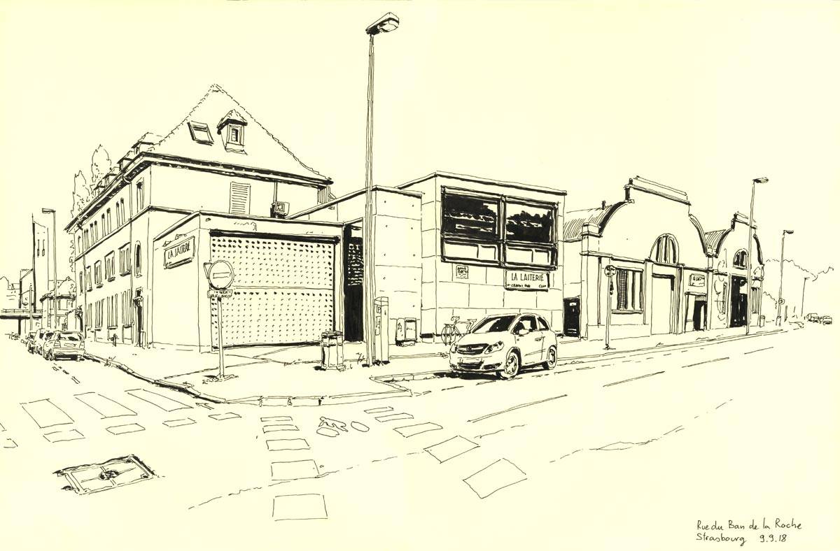 La Laiterie, voyage à domicile, Rue du Ban de la Roche, Travail pour célébrer les 25 ans de la Laiterie, salle de musiques actuelle de Strasbourg.
Commandé par Artefact PRL
